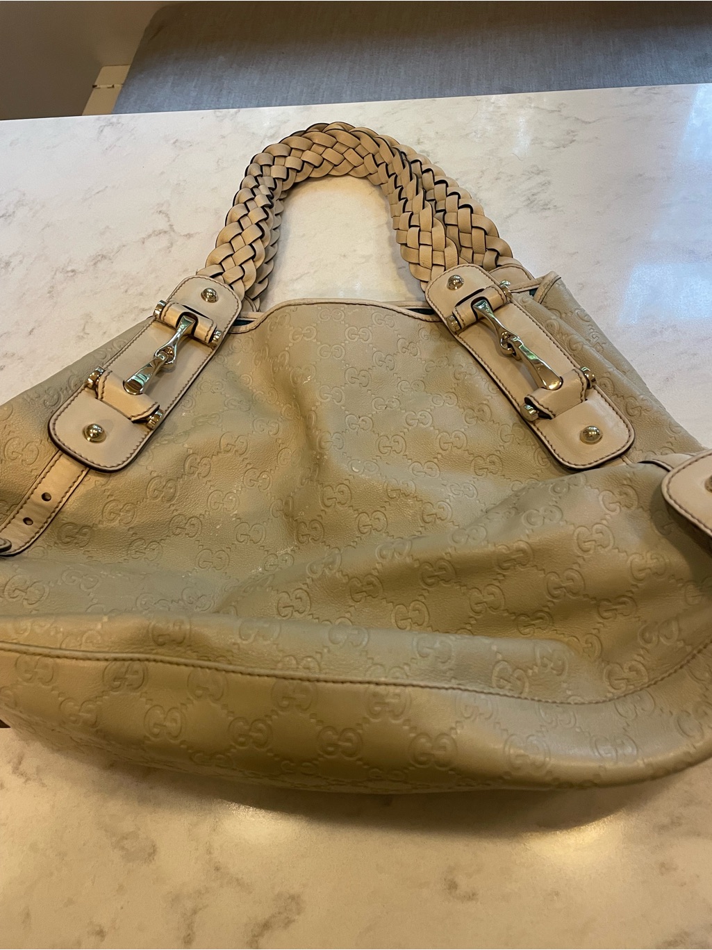 Gucci Pelham Braided-Handle Shoulder Bag
